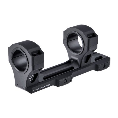 Strike Industries justerbara scope mount erbjuder fyra inställningar för ögonavstånd, tillverkad av lätt och stark 7250 aluminium, perfekt för Picatinny rail.