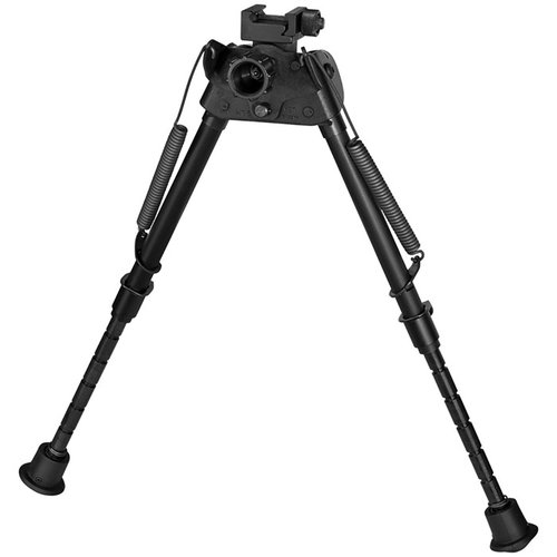 S-LMP BIPOD från HARRIS är ultralätt, justerbar 9-13", fästs direkt på Picatinny Rail, svänger för ojämn terräng och har fjädrande notched legs för snabb uppsättning.