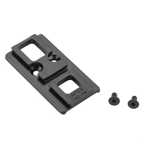 Apex Optic Mount säkrar montering av Aimpoint® Acro™ P-1 & P-2 eller Steiner MPS på GLOCK® MOS®-systemet, tillverkad av stål med svart oxidfinish.