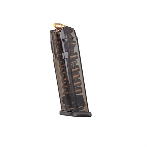 ETS genomskinliga magasin för Glock® erbjuder hög synlighet och säkerhet, är hållbara, lätta att rengöra och fungerar med olika ammunitionstyper.