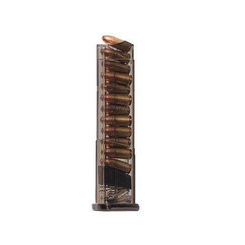 SMITH & WESSON SHIELD 9mm magasin med 12 skott kapacitet, extrem slagmotstånd, kemikalieresistent och genomskinlig kropp för att se ammunitionen.