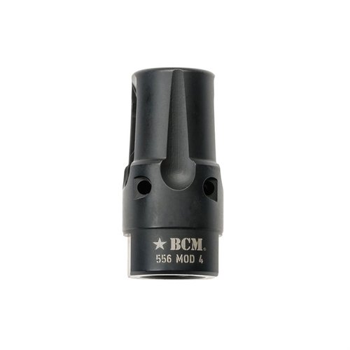 BCMGUNFIGHTER™ Compensator Mod 4-5.56 minskar mynningens uppgång, bländning och ljud, och är nitridebehandlad för maximal korrosionsbeständighet.