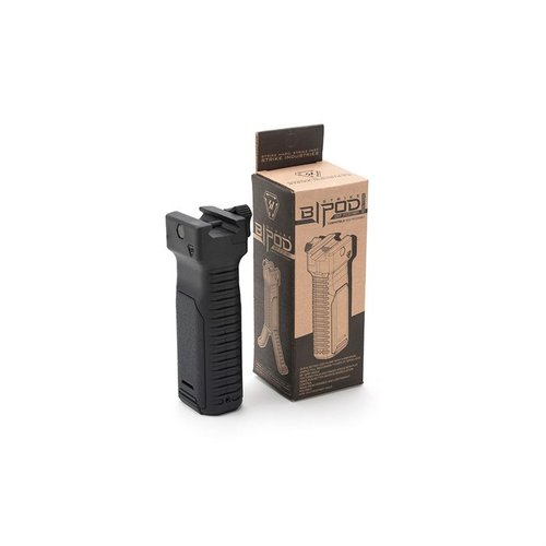 Strike Bipod Grip ger mångsidighet och effektivitet med snabb avtagbar klämma, enkel benutlösning, och en lätt, hållbar design för 1913 Picatinny rails.