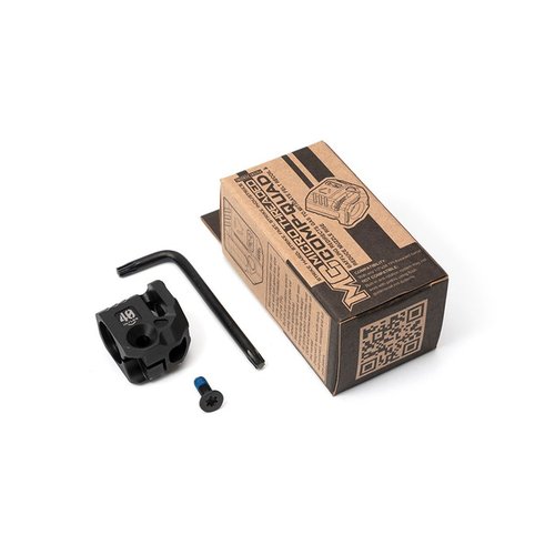 QUAD är en mikro kompensator som passar de flesta pistoler med 1/2"x28 TPI, minskar rekyl med 15-30%, och har en säker passform med anti-rotationssystem.