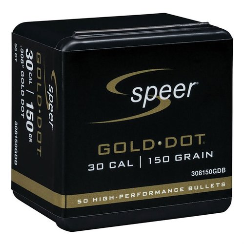 GOLD DOT 30 CALIBER 150GR erbjuder extrem precision, pålitlig prestanda och konsekvent penetration, vilket gör den idealisk för personlig skydd.