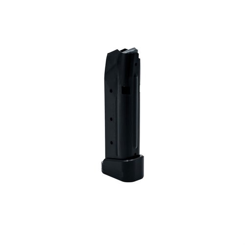 S15 9MM Luger magasin för Glock 43X/48 har 15 skotts kapacitet i samma längd som OEM 10 skotts magasin, med ökad hållbarhet och korrosionsmotstånd.