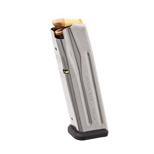 AMAG 17 SG9 är en 17-runds 9mm magazin med rostfritt stål, hög synlighet, avtagbart golv och kapacitetsindikatorer, kompatibel med P320/M17 plattformar.
