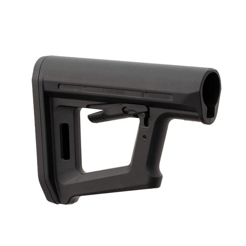 MOE PR Carbine Stock erbjuder en minimalistisk och lätt design med stöd för handen, M-LOK fäste och är kompatibel med CTR Cheek Risers för bättre skytte.