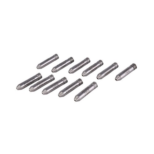 FORSTER .223 Headspace Gauge 11-Piece Set erbjuder noggranna mätningar med 11 gauges i 0.001" steg, perfekt för säkerhet och prestanda vid .223 Remington.