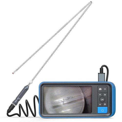 NTG200H FOCUS & FOLD borescope med 4,5-tums IPS-skärm erbjuder manuell fokus, hopfällbar design och kaliber-specifika speglar för bästa inspektion av gevär.