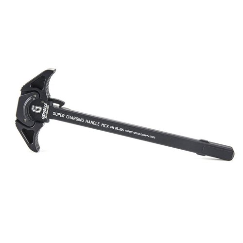 MCX Super Charging Handle (SCH®) är tillverkad av 7075-T6 aluminium, ambidextrös, med checkad yta för bättre grepp och minimerar gasblåst vid skjutning.
