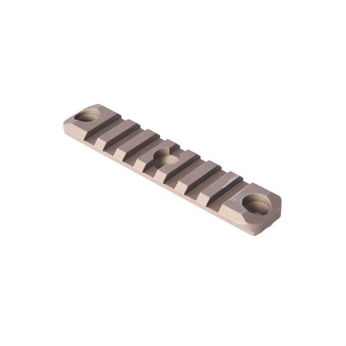 HK SMR Accessory Rail från Geissele är tillverkad av milspec-anodiserad aluminium och erbjuder 3 eller 7 slots för att fästa Picatinny-spec tillbehör.