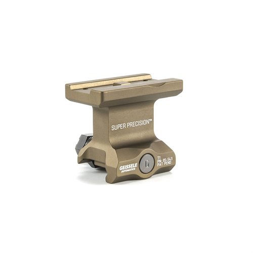 Super Precision T1 Series Optic Mount är tillverkad av 7075-T6 aluminium, erbjuder 1,400 lbs klämkraft och maximal stabilitet med 3 shear lugs för återställning till noll.