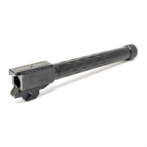Uppgradera din Sig Sauer P320 med en Faxon Flame Fluted match grade barrel i 416-R Stainless Steel, med 11-graders target crown och slitstark svart finish.