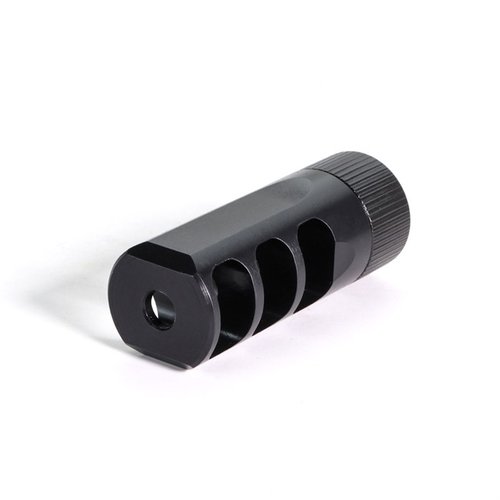 GUNNER 3-Port Muzzle Brake minskar rekyl med över 50%, är lätt att installera utan crush washer, och är 100% laglig för 3-Gun, USPSA och IDPA.