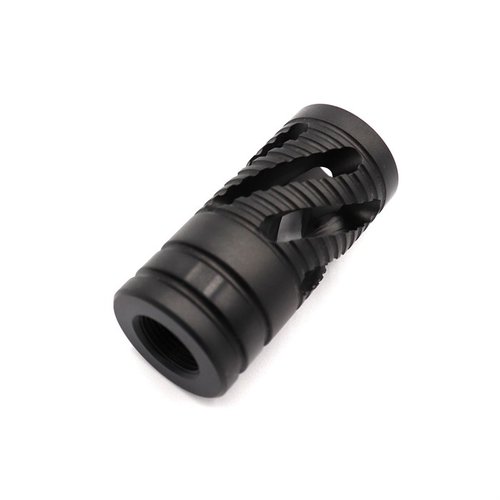 .22 kaliber muzzle brake för Ruger 10/22, minskar rekyl, 1/2" -28 gänga, svart blästrad kromoly, 2" lång, ökar vikten fram och ger en snygg look.