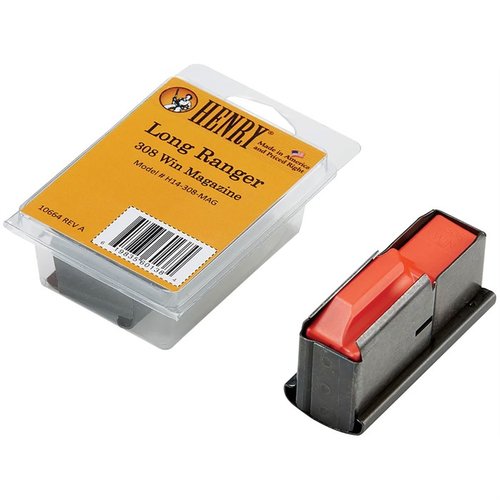 Ersättningsmagasin för Henry Long Ranger, 4 skott i 308 Winchester. Hållbart och pålitligt för optimal prestanda vid skytte.