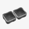 DAKA Bins 2-pack erbjuder transparenta lock, robust konstruktion och säker förvaring av smådelar, perfekt för DAKA GRID Organizer och arbetsbänken.