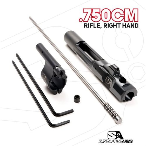 Superlative Arms gas piston system minskar rekyl och slitage, körs svalare och renare med Bleed Off®-läge, perfekt för AR-15 med .750" gasblock.