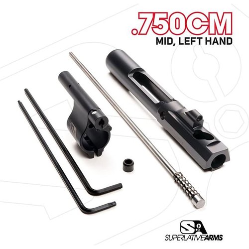 Superlative Arms justerbara gaspistonsystem för AR-15 ger renare drift, minskad rekyl och mindre slitage, perfekt för SBR och dämpare.