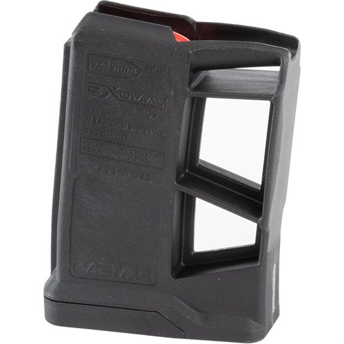 EXOMAG 9MM Luger magasin möjliggör enkel kaliberbyte från .223/5.56 till 9mm utan modifieringar, med sista skottets bolt-hold open funktion.