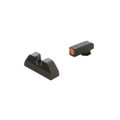 AMERIGLO® Protector Sights erbjuder snabbare sikte och fokus på framsikten, med tritiumbelysning och svart, serraterad baksikt för bättre precision.