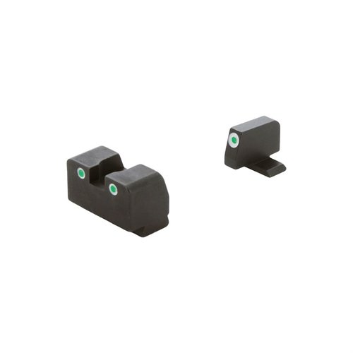 AMERIGLO® Optic Compatible Tritium Sight Set för SIG Sauer® erbjuder en exakt co-witness sikte för rödpunktoptik och fungerar som pålitliga reservsikten.