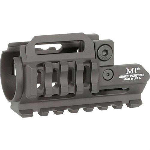 MP5K-TRI-RAIL handskyddet har en lättviktsdesign, enkel installation, tri-rail för tillbehör, och är tillverkat av hållbar aluminium för långvarig användning.