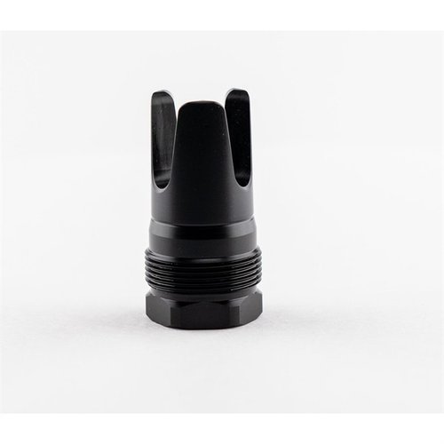 FHD Flash Hider med svart nitridfinish, kompatibel med Atlas och Plan B, erbjuder en tätare försegling och större skruvytor för enklare installation.