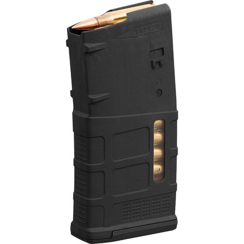 PMAG LR/SR GEN M3 för .308 Winchester erbjuder hög tillförlitlighet, 25-skotts kapacitet, transparenta fönster för rundidentifiering och anti-tilt följar.