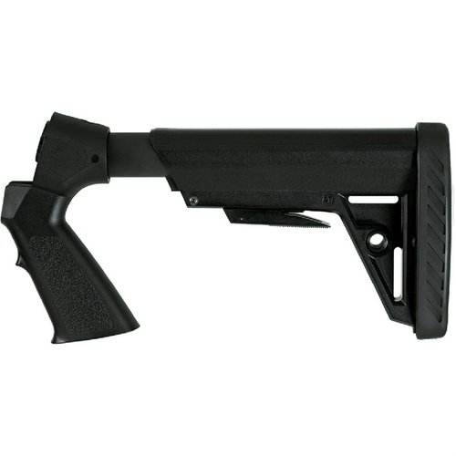 SHOTFORCE GEN2 är en pistolgreppshotgunstock med TracLOCK, justerbar för olika modeller, vilket ger bättre recoil-reducering och säkerhet vid skjutning.