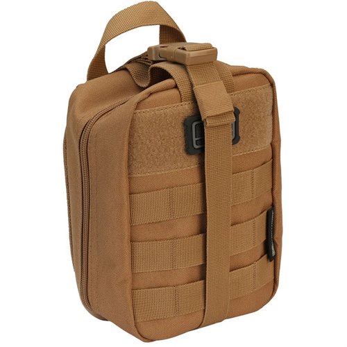 Håll dig förberedd med denna hållbara Tactical First Aid Pouch i polyester, som enkelt fästs på MOLLE-utrustning och ger organiserad förvaring.