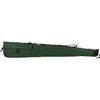 BOB ALLEN Canvas Shotgun Case har en slitstark canvas yta, quiltad flanellinsida, läderdetaljer och en praktisk ficka för tillbehör, perfekt för säker transport.