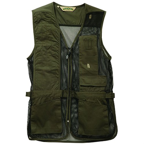 BOB ALLEN FULL MESH SHOOTING VEST är lätt och ventilerande med justerbara sidor, fickor för shotgun-shells och kompatibel med Insert-A-Pad för extra komfort.