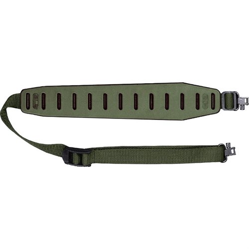 THE QUAKE CLAW 2.0 Sling erbjuder en icke-glidande pad som ger komfort och stabilitet, perfekt för gevär och hagelgevär med swivel studs.