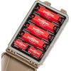 Modulära batteriinsatser för CellVault-5M möjliggör flexibel lagring av olika batterityper som AA, AAA, CR123, 18650 och mer, perfekt för dina behov.