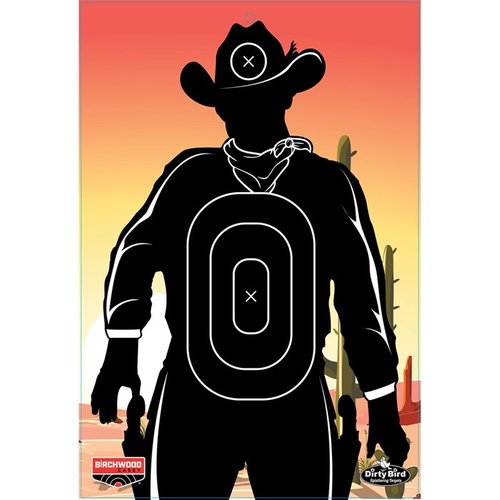 BIRCHWOOD CASEY DIRTY BIRD GUNSLINGER SKYLINE 12 x 18" mål erbjuder intensiv splatter för bättre kontrast, perfekt för alla typer av pistolskytte. 6-pack.