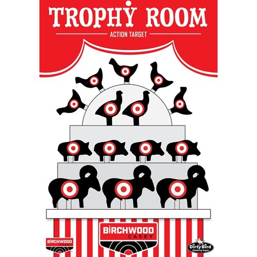 BIRCHWOOD CASEY DIRTY BIRD TROPHY ROOM 12 x 18" targets ger enkel träffidentifiering med intensiv splatter, perfekt för alla typer av pistolskytte. 6-pack.