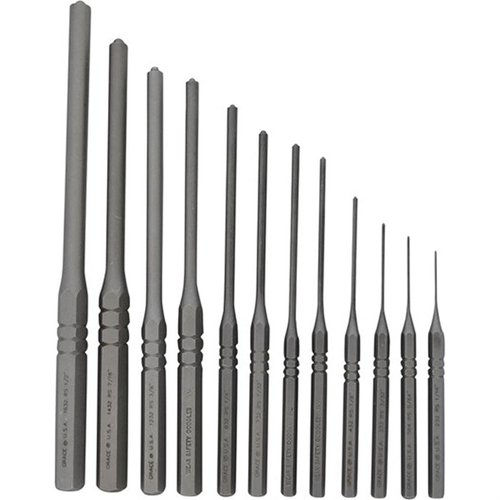Grace USA Steel Roll Pin Punch Set erbjuder hållbara, värmehärdade kolstålspuncher med knurled handtag för säker grepp och precision vid borttagning och installation av rollpinnar.