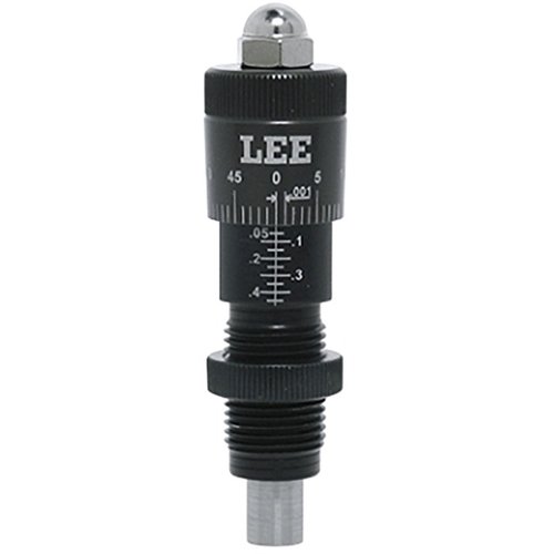 LEE PRECISION CARBIDE FACTORY CRIMP MICROMETER SEATER ADAPTER ger exakt och enkel justering av bullet seating, med post-sizing och crimping i ett steg.