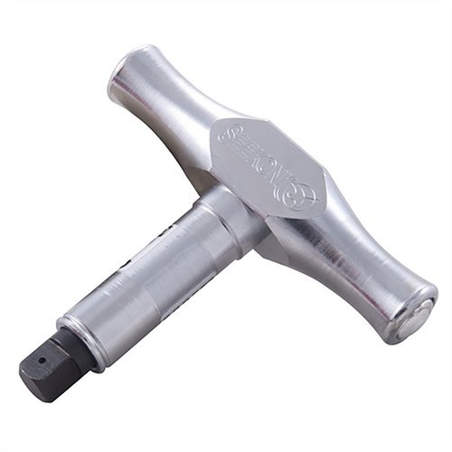 Denna 3/8" T-handle torque wrench är noggrant kalibrerad för att applicera 55 inch pounds av vridmoment, perfekt för att säkra skruvarna på bolt carrier key.