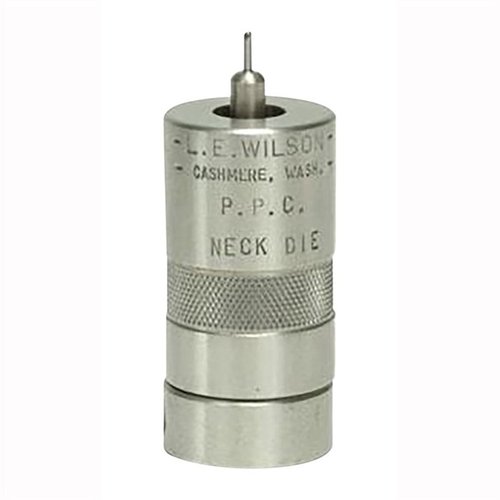 L.E. WILSONs STAINLESS NECK SIZING DIES ger användaren kontroll över halsstorlek med utbytbara bushings, förbättrad koncentriskitet och längre livslängd för mässing.