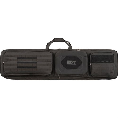 BULLDOG CASES 52" DOUBLE SUPPRESSOR TACTICAL RIFLE CASE erbjuder maximalt utrymme, värmetålig pouch, och skydd för långvapen och tillbehör.