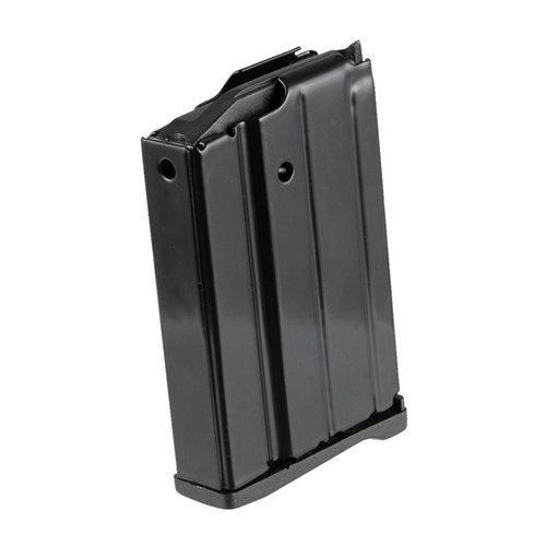 RUGER MINI-14 10RD MAGAZINE erbjuder en hållbar rullad stålstruktur, självgörande nylonföljare och en slitstark svart epoxibeläggning för pålitlig matning.