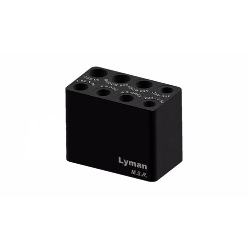 Säkerställ kvaliteten på din MSR-ammunition med Lyman MSR Aluminum Ammo Checker, tillverkad av 6061-T6 aluminium och tillgänglig för flera kalibrar.