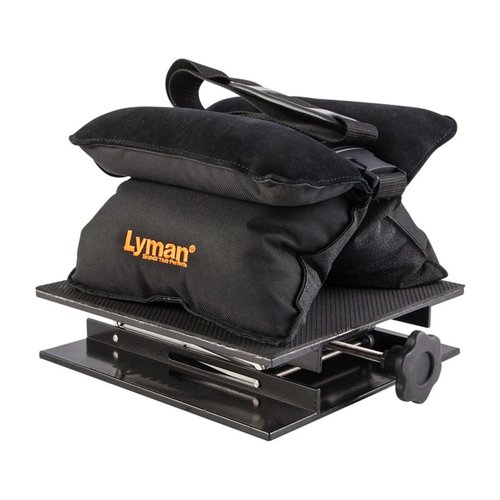 Upptäck Lyman Match Bag & Bag Jack Combo för stabil skytteplattform 🎯. Perfekt för gevärägare som vill förbättra precision och komfort.