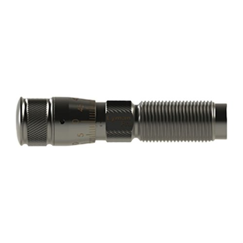 Lymans Micrometer Taper Crimp Die ger precision och justerbarhet för perfekt taper crimp, tillverkad av rostfritt stål för livslång hållbarhet.