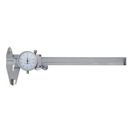 LYMAN DIAL CALIPER erbjuder precisa mätningar med en användarvänlig dial, hållbar rostfri stålkonstruktion och mångsidiga funktioner för alla dina gunsmithing-behov.