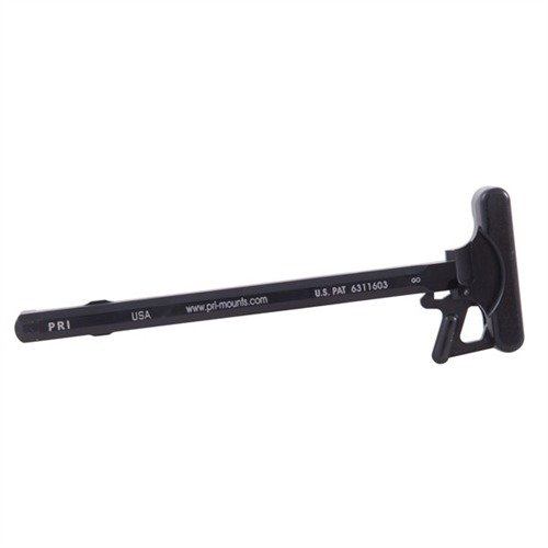 Precision Reflex Gas Buster AR-15 Charging Handle avleder gasblowback och skräp från ansiktet, tillverkad av stark 7075 T6 aluminium med olika latch-alternativ.