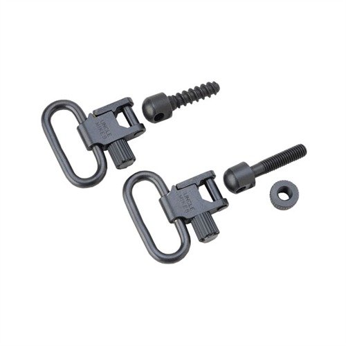 SS BL LOOP SWIVEL SET från Uncle Mikes erbjuder en säker och snabb avtagbar lösning med positiv låsning, perfekt för alla dina jaktbehov.